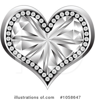 Diamond Heart Clipart #1058647 by Andrei Marincas