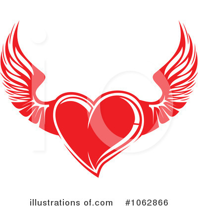 Winged Heart Clipart #1062866 by Vector Tradition SM
