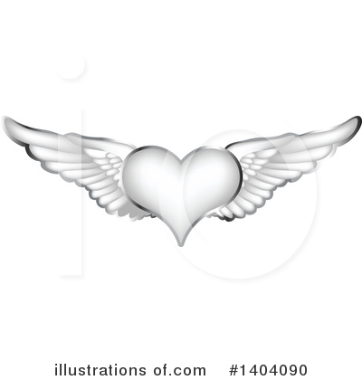 Winged Heart Clipart #1404090 by inkgraphics