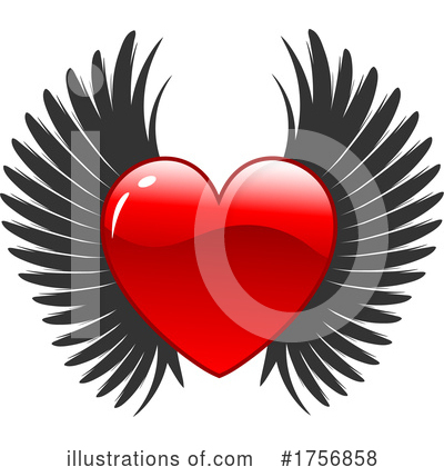 Winged Heart Clipart #1756858 by KJ Pargeter