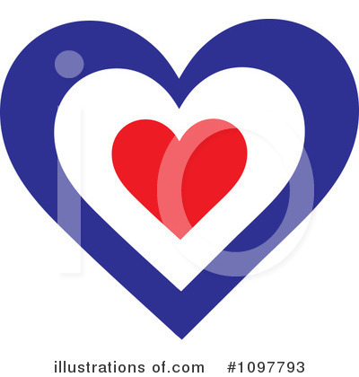 Royalty-Free (RF) Heart Flag Clipart Illustration by Maria Bell - Stock Sample #1097793