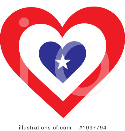 Heart Flag Clipart #1097794 by Maria Bell