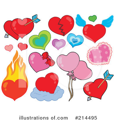 Royalty-Free (RF) Hearts Clipart Illustration by visekart - Stock Sample #214495