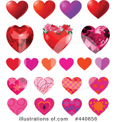 Royalty-Free (RF) Hearts Clipart Illustration by Pushkin - Stock Sample #440656