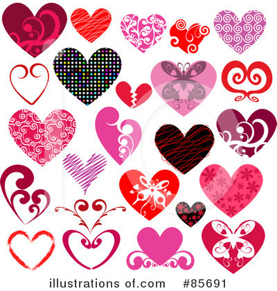 Royalty-Free (RF) Hearts Clipart Illustration by KJ Pargeter - Stock Sample #85691