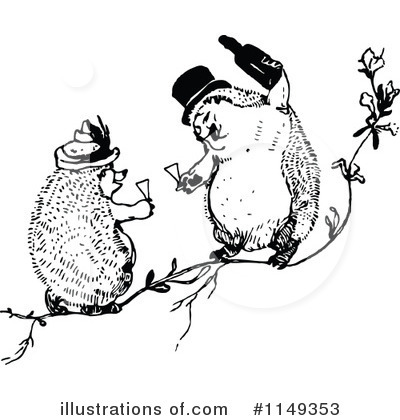 Royalty-Free (RF) Hedgehog Clipart Illustration by Prawny Vintage - Stock Sample #1149353
