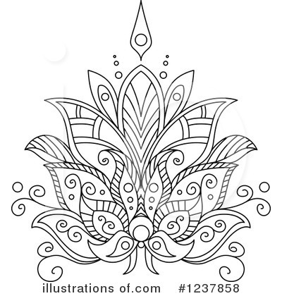 Royalty-Free (RF) Henna Flower Clipart Illustration by Vector Tradition SM - Stock Sample #1237858