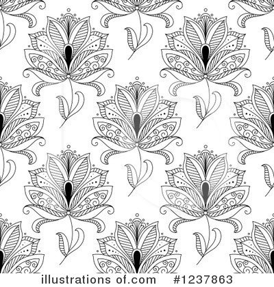 Royalty-Free (RF) Henna Flower Clipart Illustration by Vector Tradition SM - Stock Sample #1237863