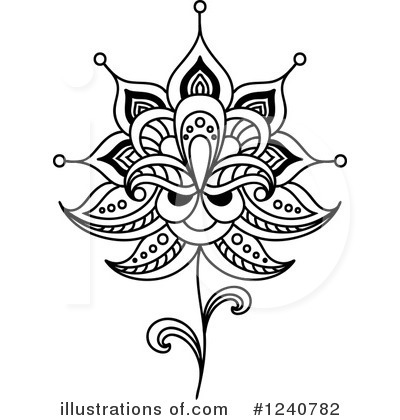 Royalty-Free (RF) Henna Flower Clipart Illustration by Vector Tradition SM - Stock Sample #1240782