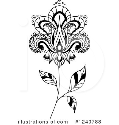 Royalty-Free (RF) Henna Flower Clipart Illustration by Vector Tradition SM - Stock Sample #1240788
