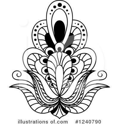 Royalty-Free (RF) Henna Flower Clipart Illustration by Vector Tradition SM - Stock Sample #1240790