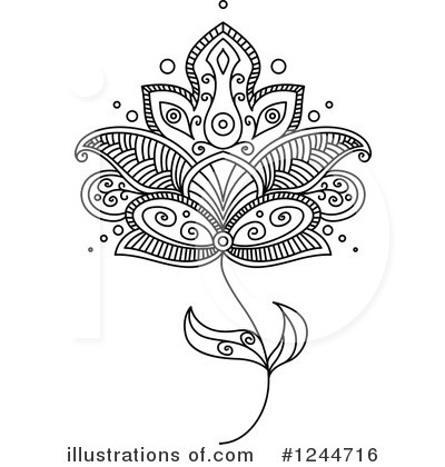 Royalty-Free (RF) Henna Flower Clipart Illustration by Vector Tradition SM - Stock Sample #1244716