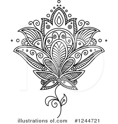 Royalty-Free (RF) Henna Flower Clipart Illustration by Vector Tradition SM - Stock Sample #1244721