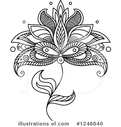 Royalty-Free (RF) Henna Flower Clipart Illustration by Vector Tradition SM - Stock Sample #1246640
