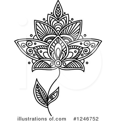 Royalty-Free (RF) Henna Flower Clipart Illustration by Vector Tradition SM - Stock Sample #1246752
