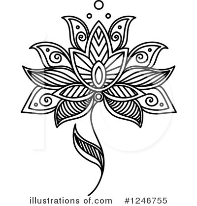 Royalty-Free (RF) Henna Flower Clipart Illustration by Vector Tradition SM - Stock Sample #1246755