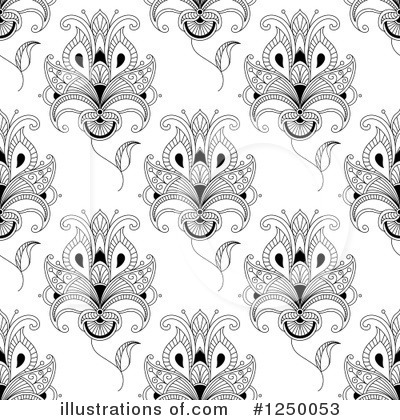 Royalty-Free (RF) Henna Flower Clipart Illustration by Vector Tradition SM - Stock Sample #1250053