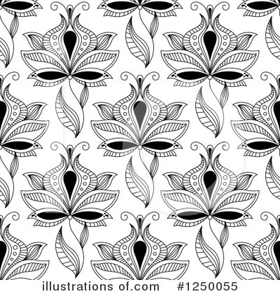 Royalty-Free (RF) Henna Flower Clipart Illustration by Vector Tradition SM - Stock Sample #1250055