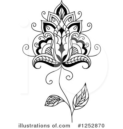 Royalty-Free (RF) Henna Flower Clipart Illustration by Vector Tradition SM - Stock Sample #1252870