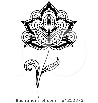 Royalty-Free (RF) Henna Flower Clipart Illustration by Vector Tradition SM - Stock Sample #1252873
