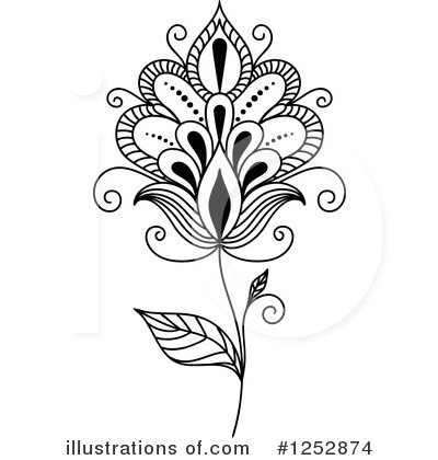 Royalty-Free (RF) Henna Flower Clipart Illustration by Vector Tradition SM - Stock Sample #1252874