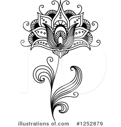 Royalty-Free (RF) Henna Flower Clipart Illustration by Vector Tradition SM - Stock Sample #1252879