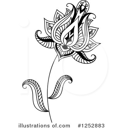 Royalty-Free (RF) Henna Flower Clipart Illustration by Vector Tradition SM - Stock Sample #1252883