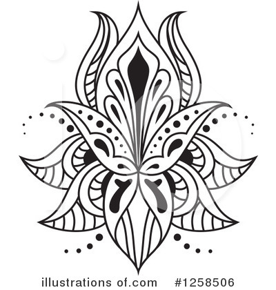 Royalty-Free (RF) Henna Flower Clipart Illustration by Vector Tradition SM - Stock Sample #1258506
