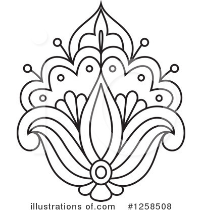Royalty-Free (RF) Henna Flower Clipart Illustration by Vector Tradition SM - Stock Sample #1258508