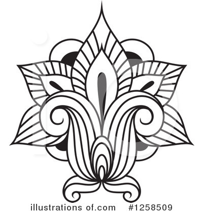 Royalty-Free (RF) Henna Flower Clipart Illustration by Vector Tradition SM - Stock Sample #1258509