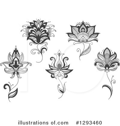 Royalty-Free (RF) Henna Flower Clipart Illustration by Vector Tradition SM - Stock Sample #1293460