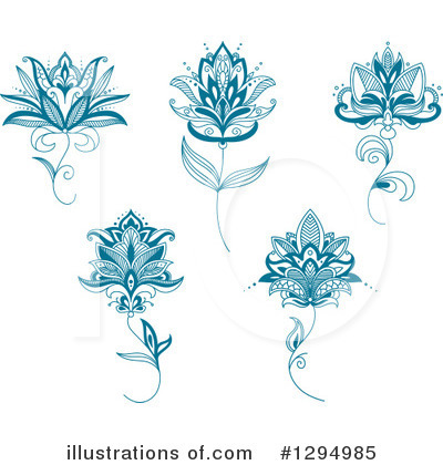 Royalty-Free (RF) Henna Flower Clipart Illustration by Vector Tradition SM - Stock Sample #1294985