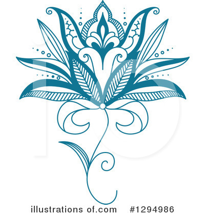 Royalty-Free (RF) Henna Flower Clipart Illustration by Vector Tradition SM - Stock Sample #1294986