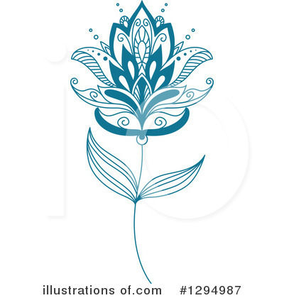 Royalty-Free (RF) Henna Flower Clipart Illustration by Vector Tradition SM - Stock Sample #1294987