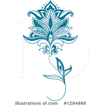 Royalty-Free (RF) Henna Flower Clipart Illustration by Vector Tradition SM - Stock Sample #1294988