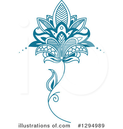 Royalty-Free (RF) Henna Flower Clipart Illustration by Vector Tradition SM - Stock Sample #1294989