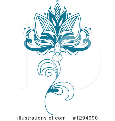 Royalty-Free (RF) Henna Flower Clipart Illustration by Vector Tradition SM - Stock Sample #1294990