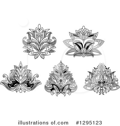 Royalty-Free (RF) Henna Flower Clipart Illustration by Vector Tradition SM - Stock Sample #1295123