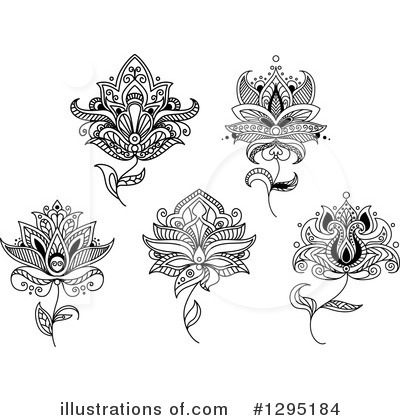 Royalty-Free (RF) Henna Flower Clipart Illustration by Vector Tradition SM - Stock Sample #1295184