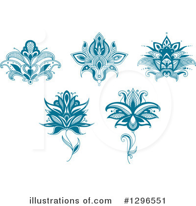 Royalty-Free (RF) Henna Flower Clipart Illustration by Vector Tradition SM - Stock Sample #1296551