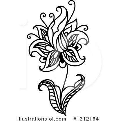 Royalty-Free (RF) Henna Flower Clipart Illustration by Vector Tradition SM - Stock Sample #1312164