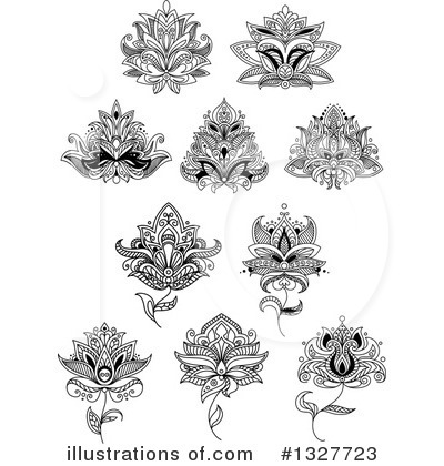 Royalty-Free (RF) Henna Flowers Clipart Illustration by Vector Tradition SM - Stock Sample #1327723