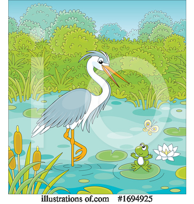 Royalty-Free (RF) Heron Clipart Illustration by Alex Bannykh - Stock Sample #1694925
