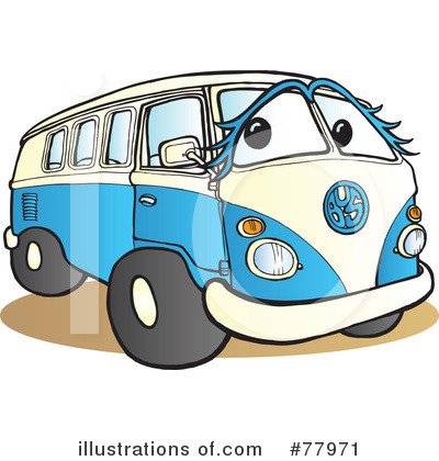 Royalty-Free (RF) Hippie Van Clipart Illustration by Snowy - Stock Sample #77971