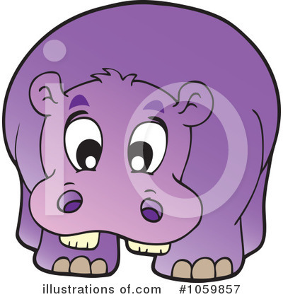 Royalty-Free (RF) Hippo Clipart Illustration by visekart - Stock Sample #1059857