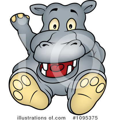 Royalty-Free (RF) Hippo Clipart Illustration by dero - Stock Sample #1095375