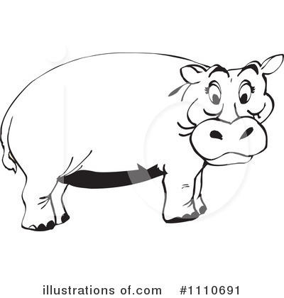 Royalty-Free (RF) Hippo Clipart Illustration by Dennis Holmes Designs - Stock Sample #1110691
