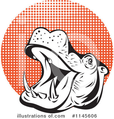 Royalty-Free (RF) Hippo Clipart Illustration by patrimonio - Stock Sample #1145606