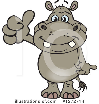 Royalty-Free (RF) Hippo Clipart Illustration by Dennis Holmes Designs - Stock Sample #1272714