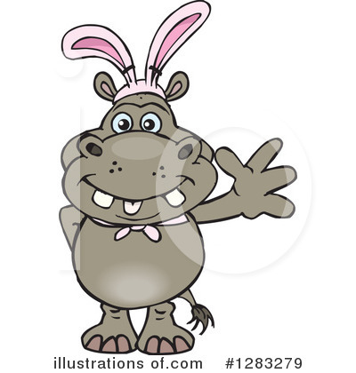 Hippo Clipart #1283279 by Dennis Holmes Designs